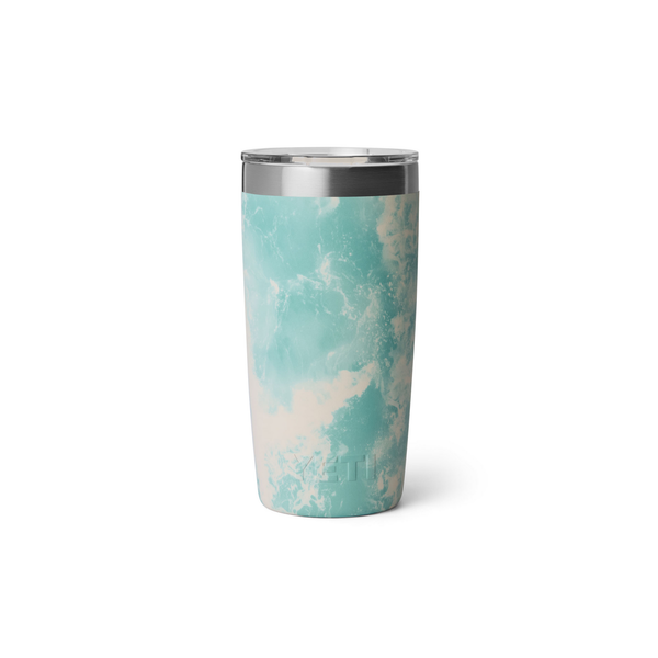 10oz Yeti tumbler with seaview design on white background