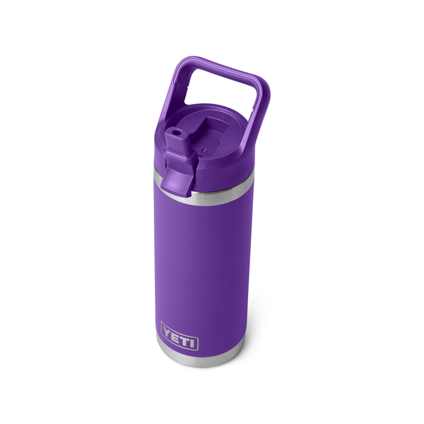 18oz purple Yeti rambler on white background