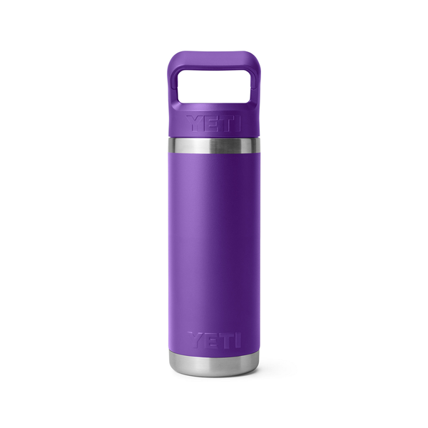 18oz purple Yeti rambler on white background