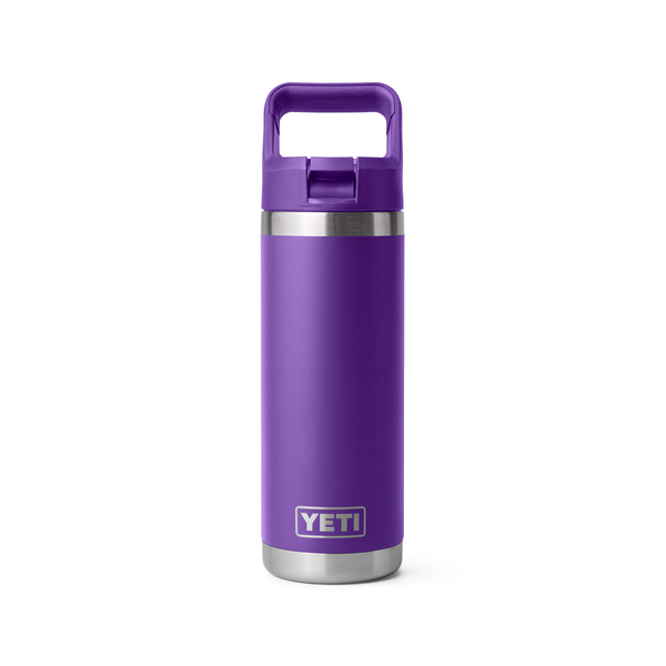 18oz purple Yeti rambler on white background