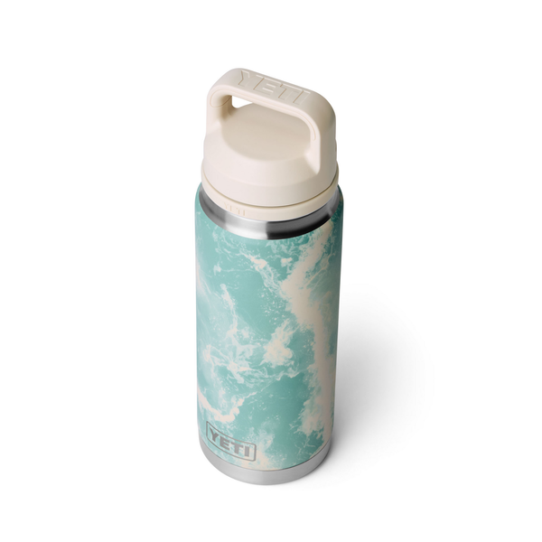 26oz Yeti chug bottle with seaview design on white background