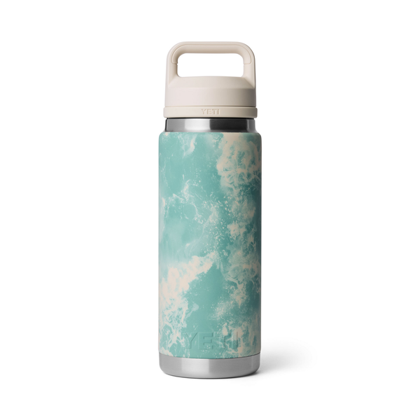 26oz Yeti chug bottle with seaview design on white background