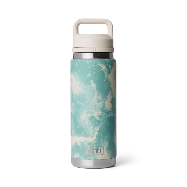 26oz Yeti chug bottle with seaview design on white background