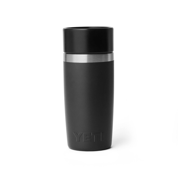 Black YETI insulated tumbler on a white background