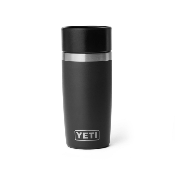 Black YETI insulated mug on a white background