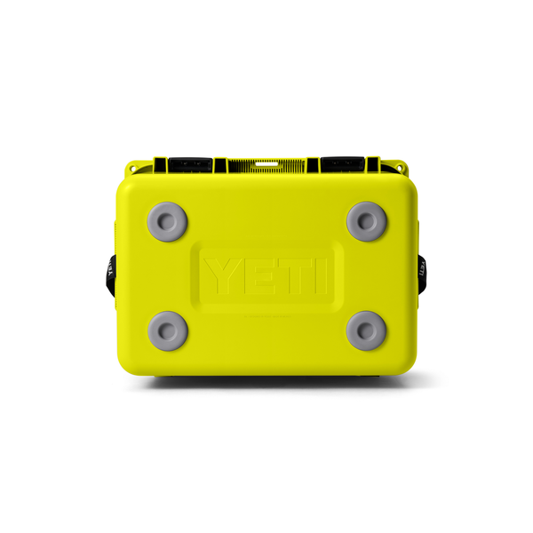 bottom of Yeti Loadout gobox in yellow on white background