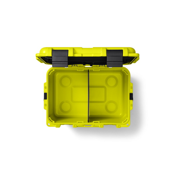 yellow gobox firefly from top down on white background