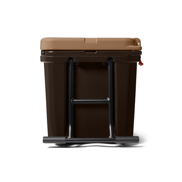 Brown Yeti Cooler box from the side on white background