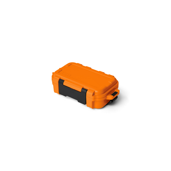 Orange gobox for fly gear on white background