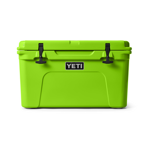 green yeti cooler on white background