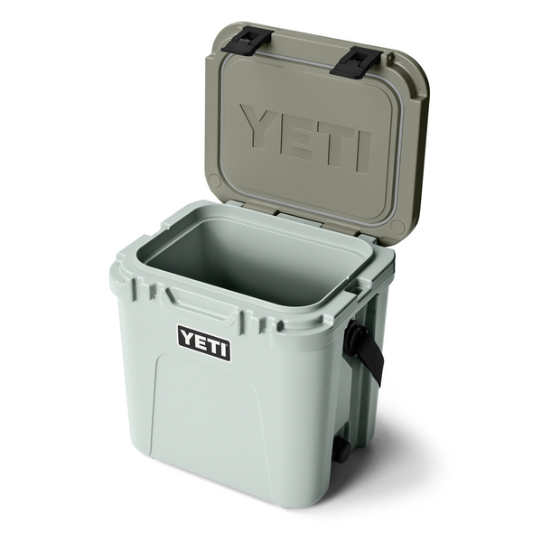 Yeti Studio Hard Cooler Roadie Ridgeline on white background with lid open
