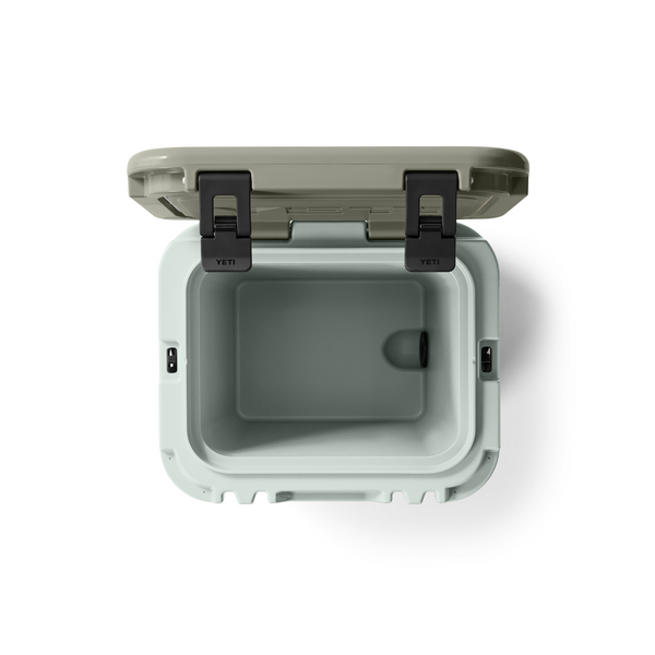 Yeti Studio Hard Cooler Roadie Ridgeline on white background open lid