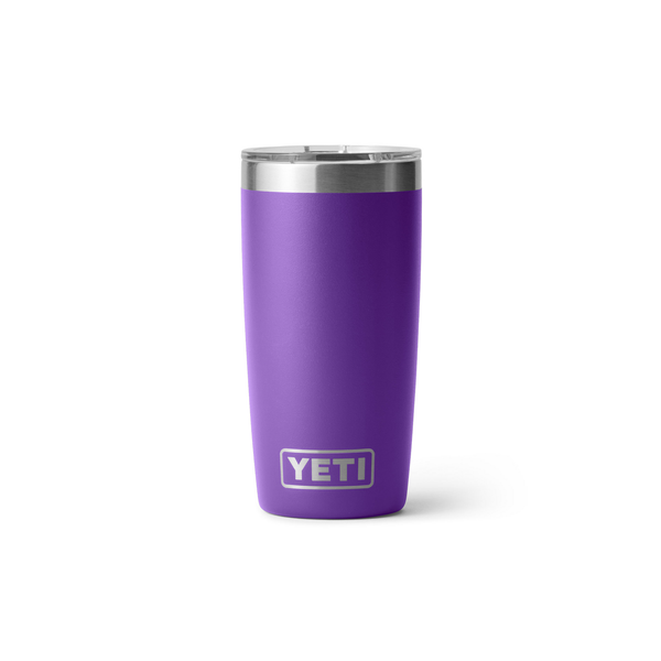 10oz purple Yeti rambler on white background