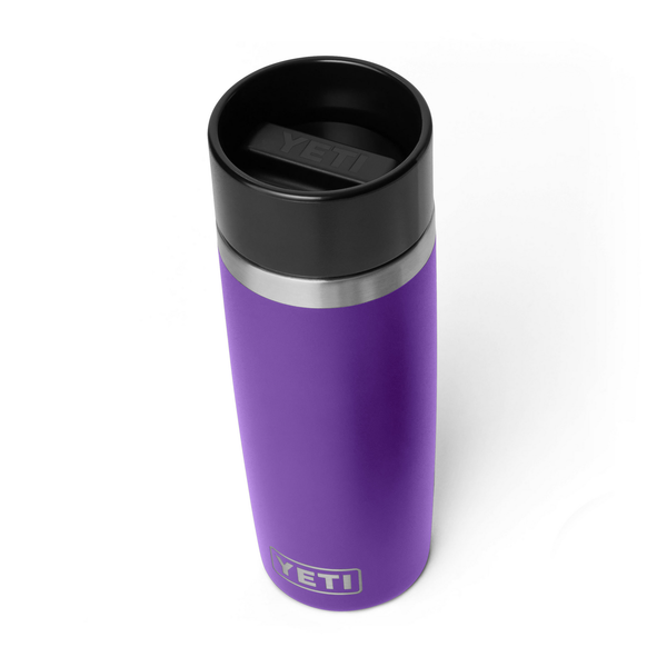 16oz purple Yeti rambler on white background