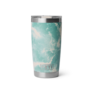 20oz Yeti tumbler with seaview design on white background