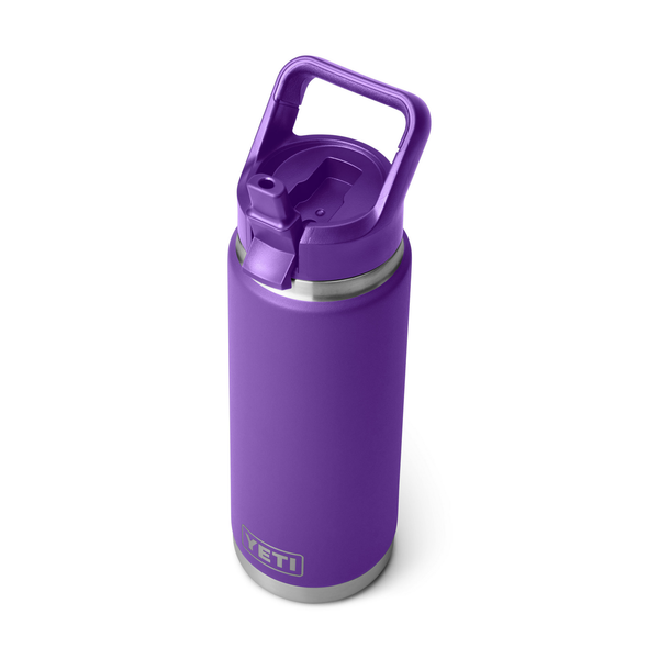 26oz purple yeti rambler on white background