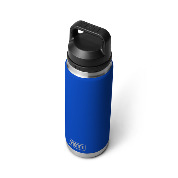 26oz blue yeti rambler on white background