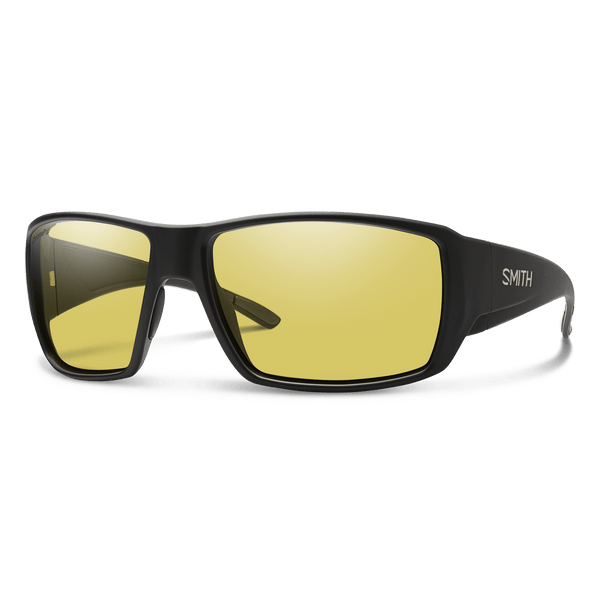 black polarisedd sunglasses with yellow glasses