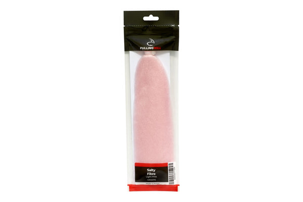 salty fibre pink fly tying material in packaging on whitr background