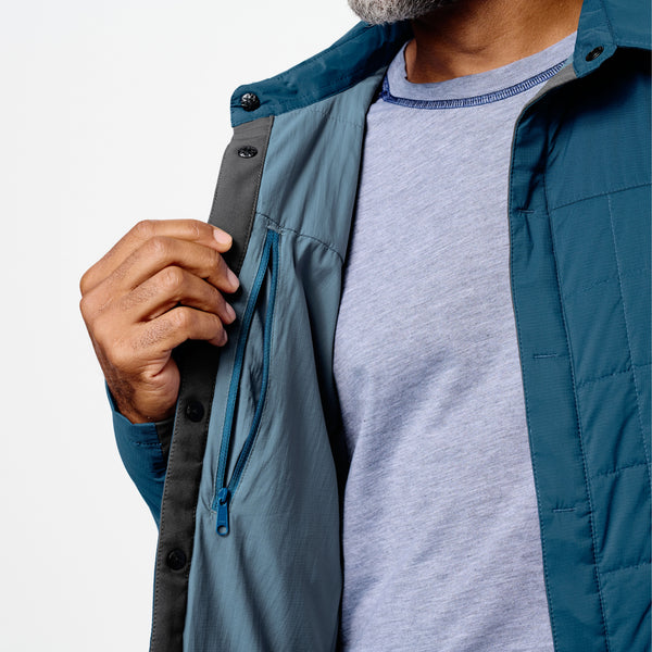 PRO Insulated Shirt Technical Jacket - Atlantic model shot inside pocket close up