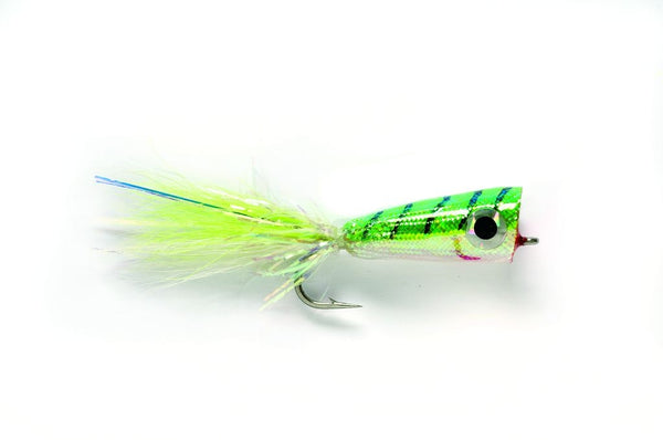 Popper Mylar Chartreuse & White